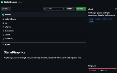 Starlet Graphics Project Screenshot