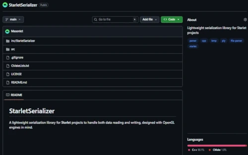 Starlet Serializer Project Screenshot